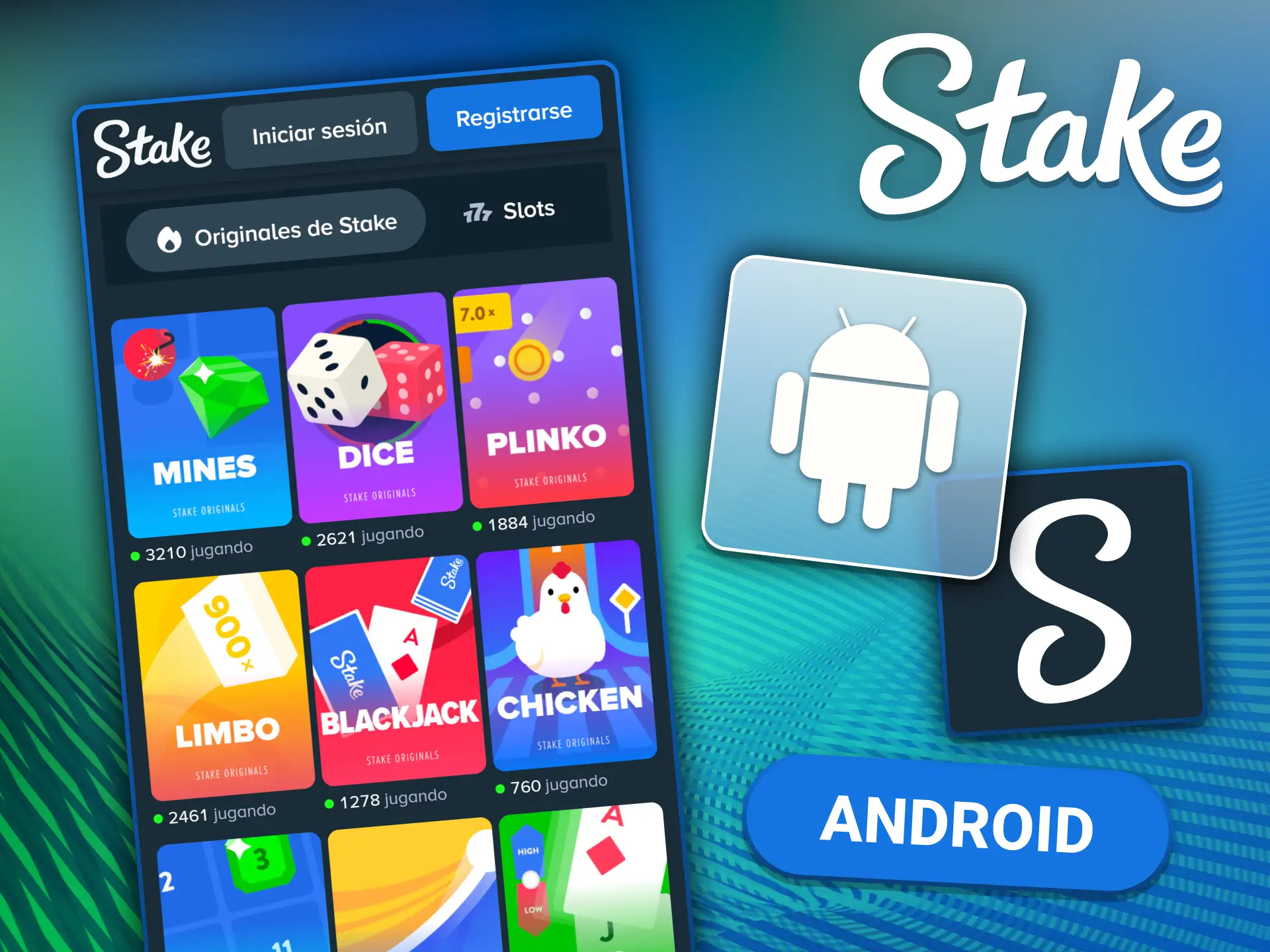 Descargá la app oficial de Stake para dispositivos Android y jugá desde cualquier lado.