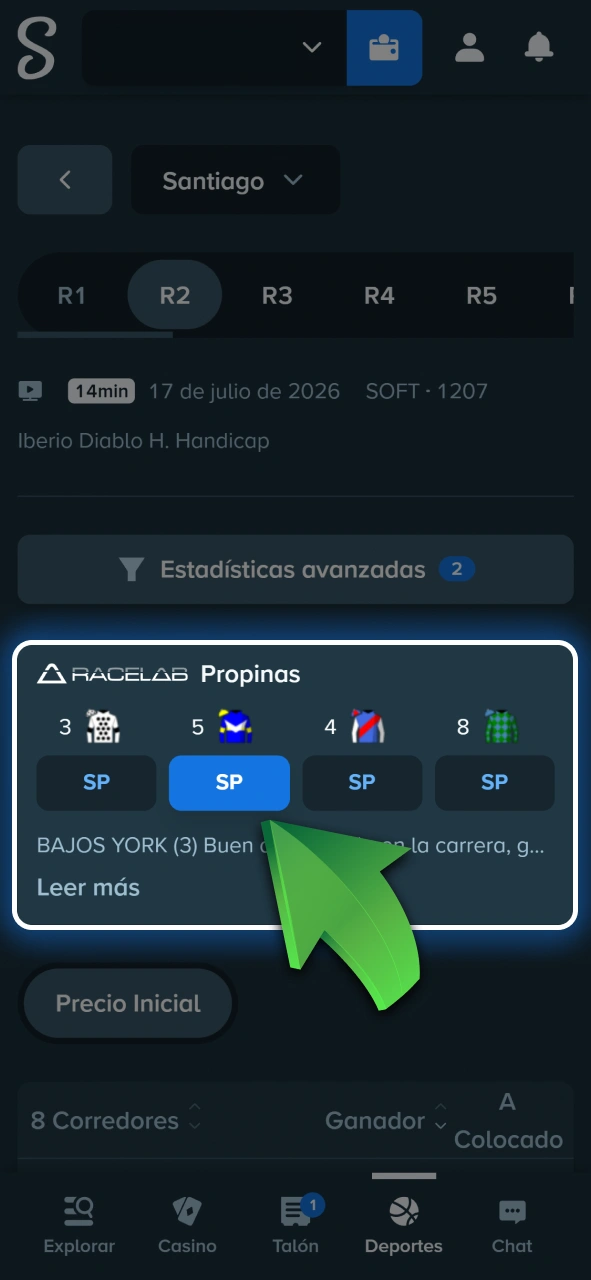 Elegí el caballo ganador y el tipo de apuesta que prefieras en Stake.