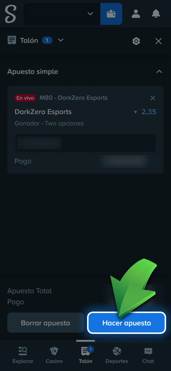 Confirmá tu cupón y apostá en eSports desde la app de Stake.