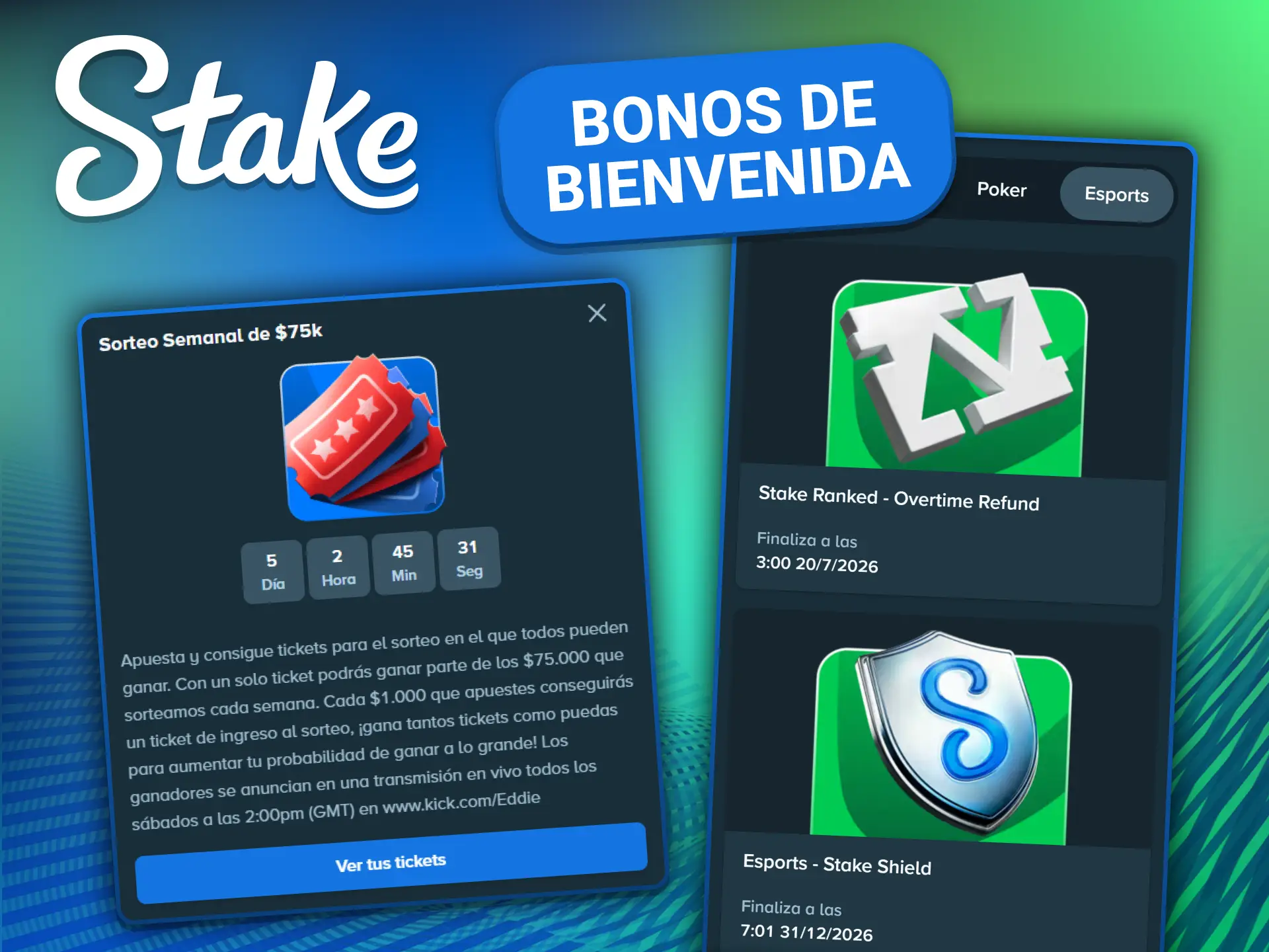 Descubre qué bonos de apuestas de eSports están disponibles en tu cuenta de Stake.