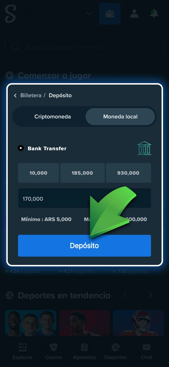 Cargá saldo en tu cuenta para hacer tus jugadas en la Fórmula 1 con Stake.