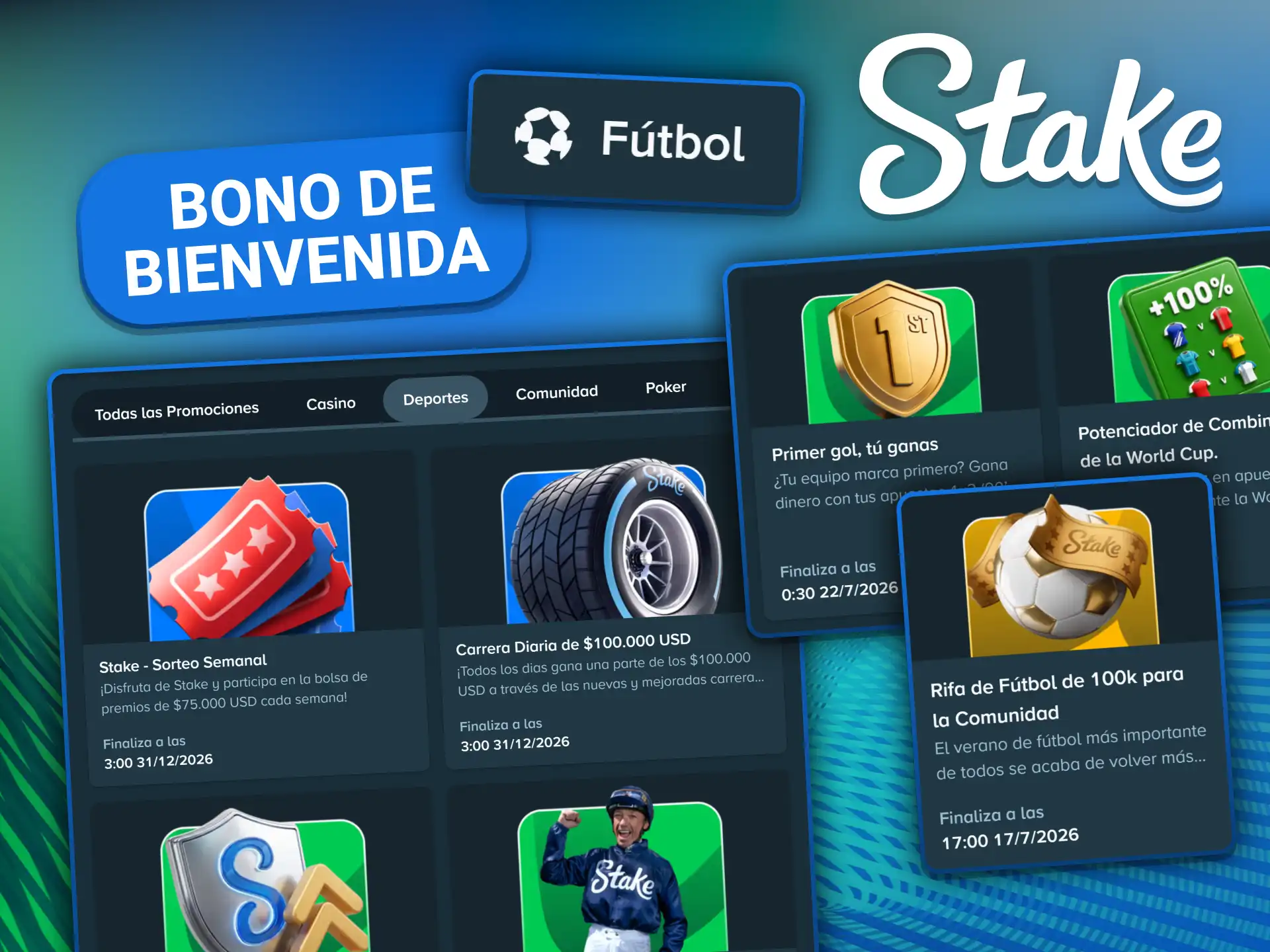 Realiza tus apuestas de fútbol con los bonos de Stake.