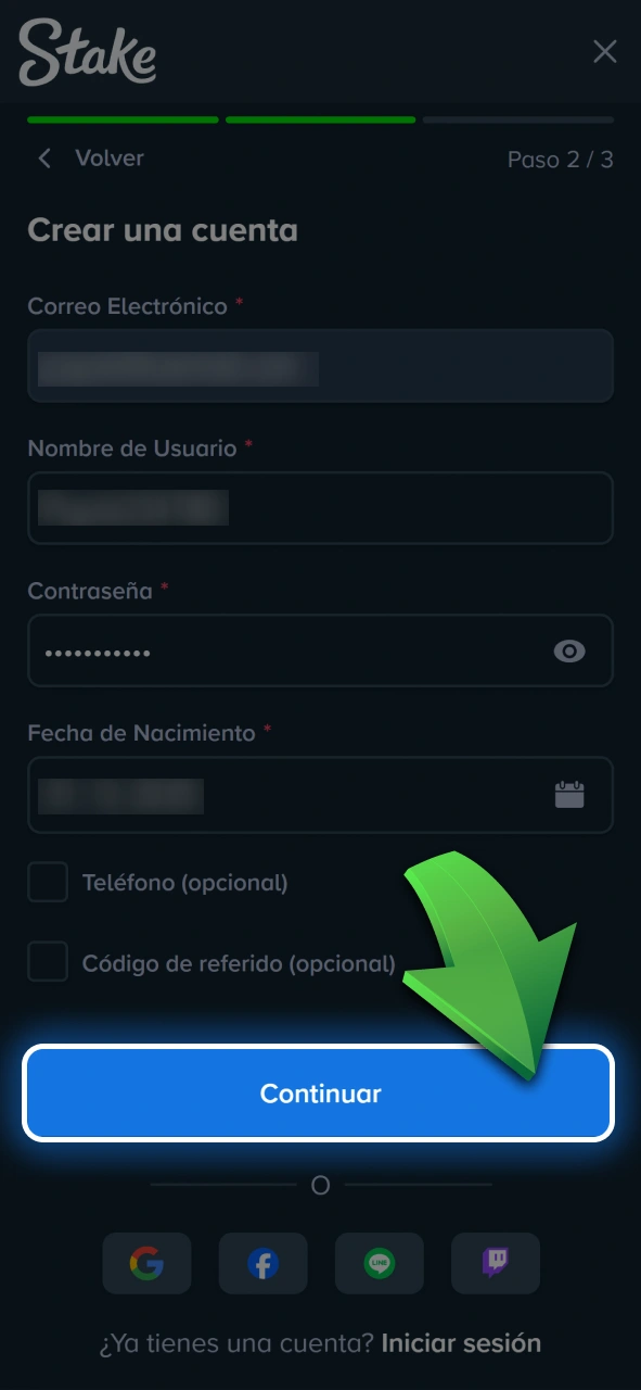 Creá tu cuenta en unos pocos pasos para empezar a disfrutar los beneficios de Stake.