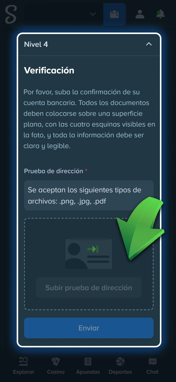 Verificá la titularidad de tu método de pago para habilitar todos los giros en Stake.