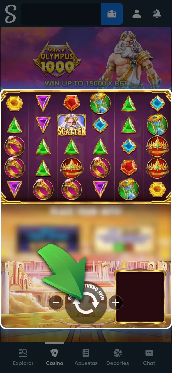 Definí el valor de tu apuesta por giro antes de empezar a jugar en Stake.